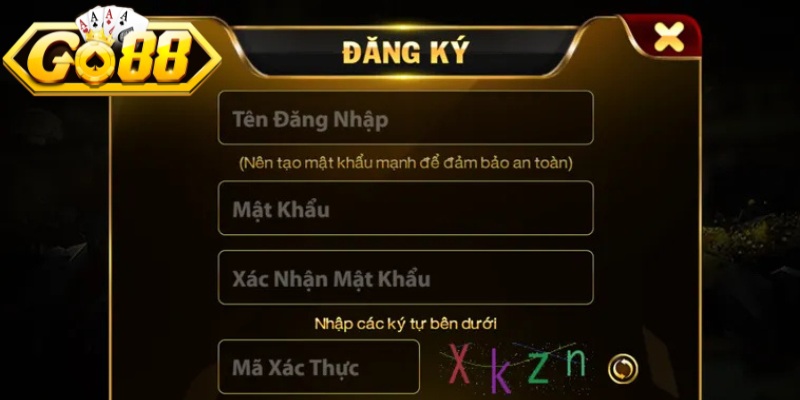 Thao tác cụ thể để người chơi thực hiện đăng ký Go88